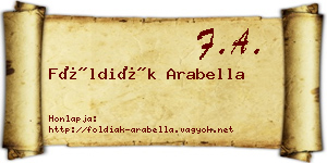 Földiák Arabella névjegykártya
